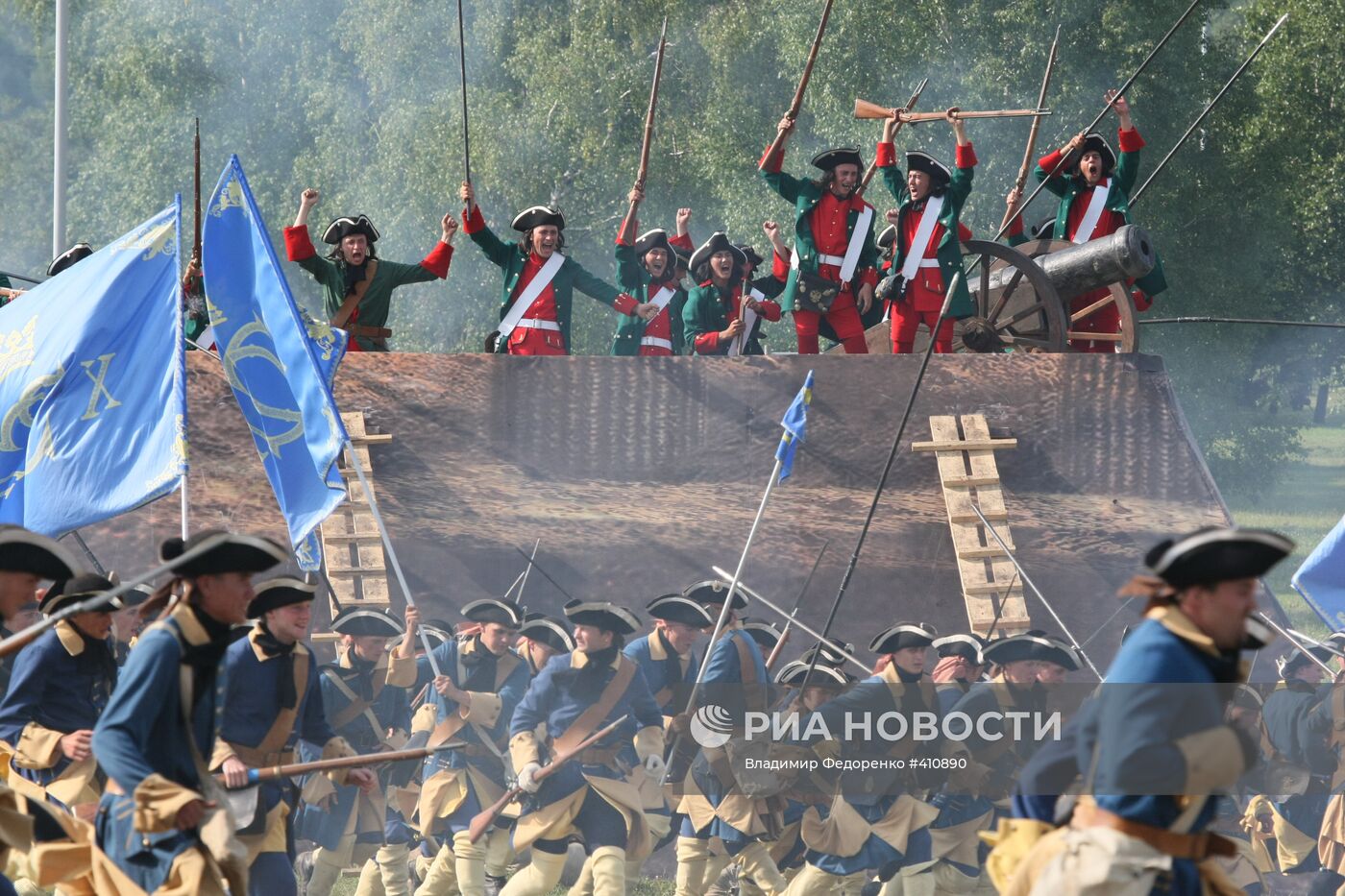 Реконструкция Полтавского сражения в Коломенском