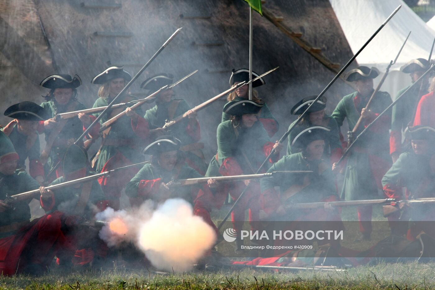 Реконструкция Полтавского сражения в Коломенском