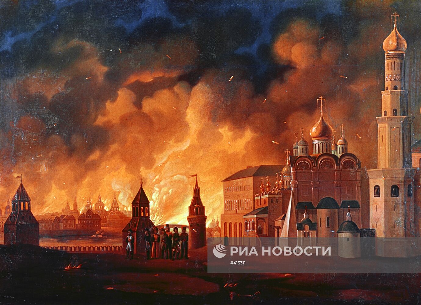 Репродукция картины "Пожар Москвы"