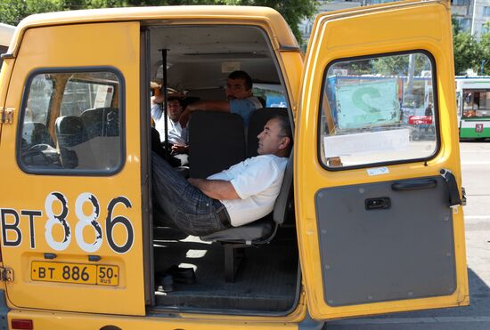 Работа маршрутных такси и автобусов в Москве
