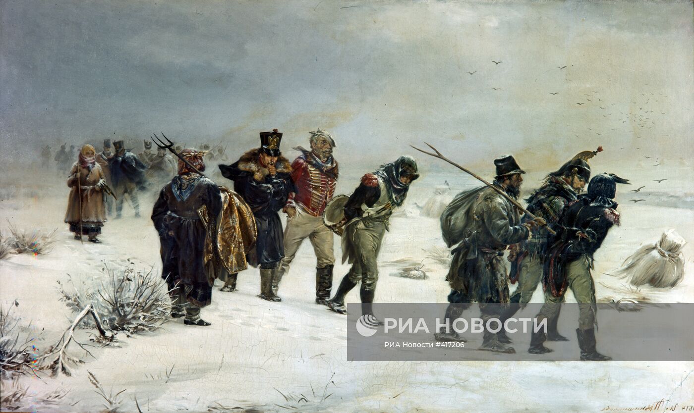 Репродукция картины Иллариона Прянишникова "В 1812 году"
