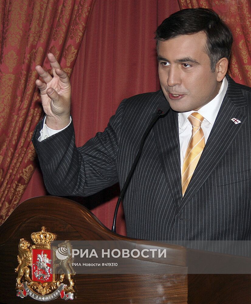 Президент Грузии Михаил Саакашвили и мэр Тбилиси Гиги Угулава