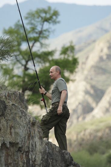 Поездка премьер-министра РФ В.Путина в Республику Тыва