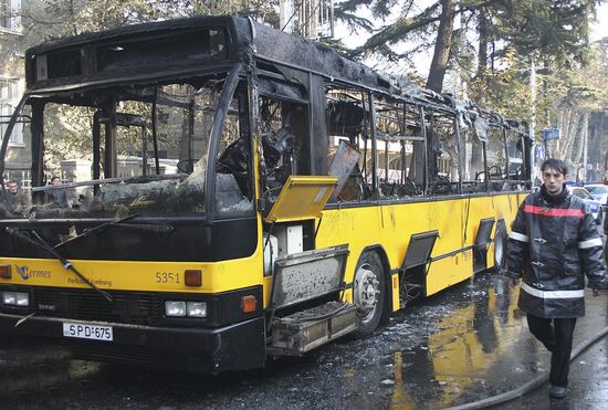 Пожар в городском автобусе