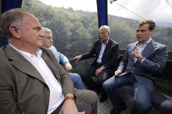 Д.Медведев и главы политических партий посетили Красную Поляну