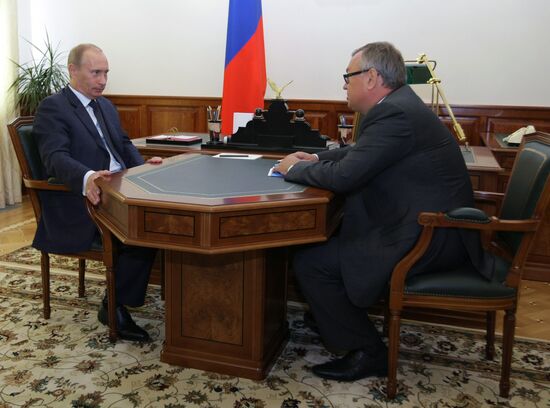 Встреча В. Путина с А. Костиным