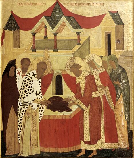 Икона "Положение ризы и пояса Богоматери"