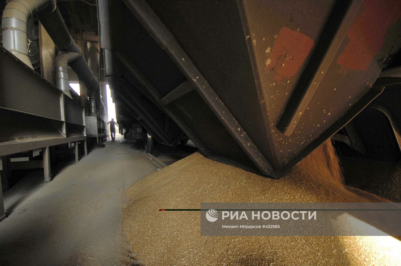 Работа зернового терминала в порту Новороссийска