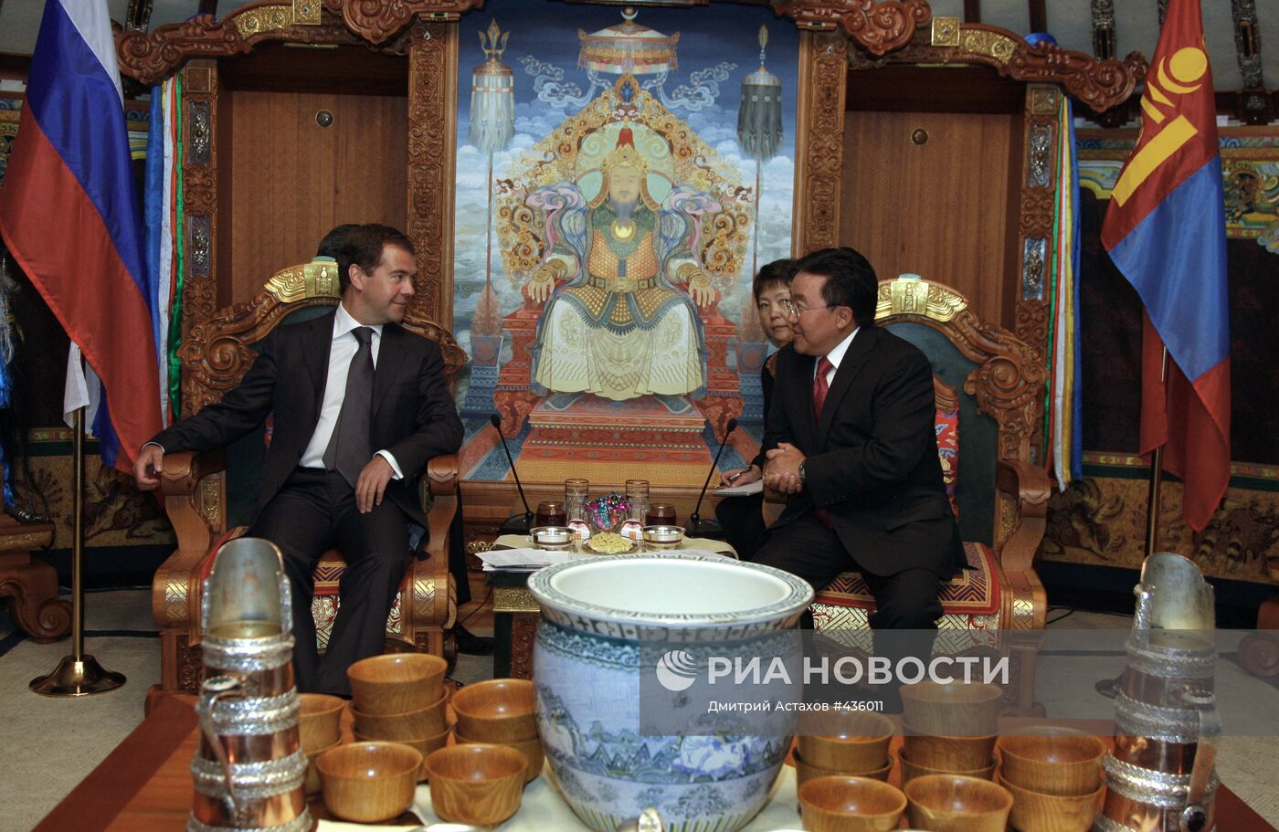 Встреча президентов России и Монголии Д.Медведева и Ц.Элбэгдоржа