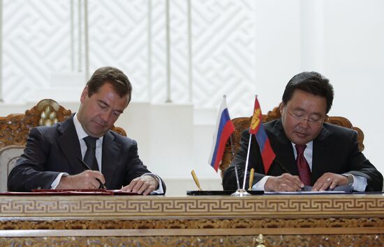 Подписание совместных российско-монгольских соглашений
