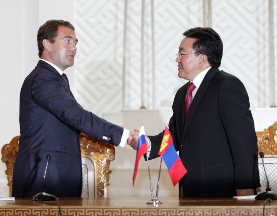 Совместная пресс-конференция президентов России и Монголии