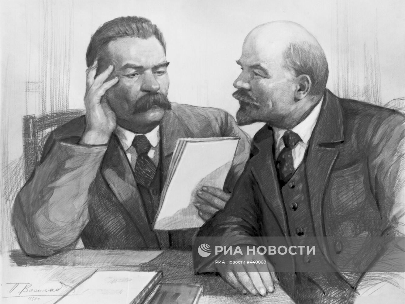 М.Горький и В.И.Ленин