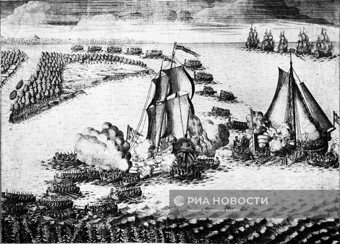 "Взятие в плен двух шведских судов в устье Невы 7 мая 1703 года"
