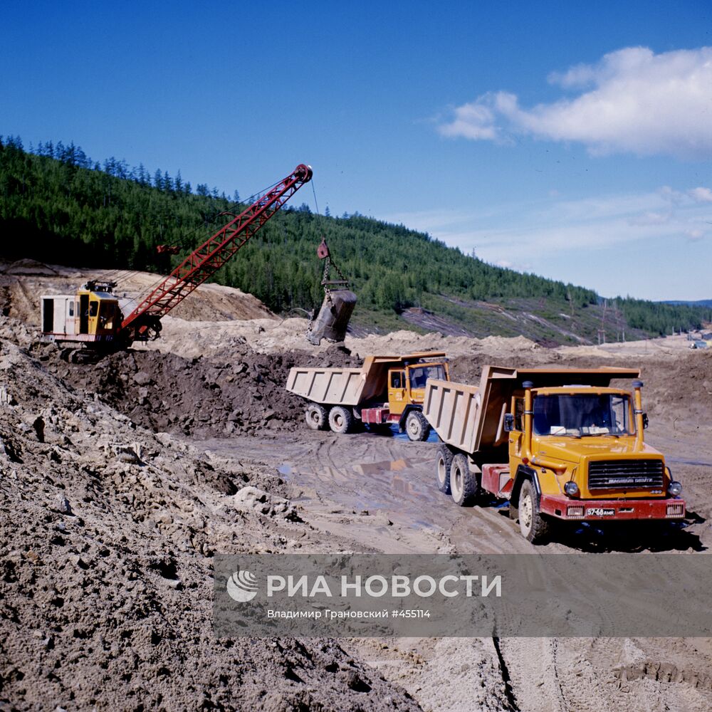 Участок строительства Байкало-Амурской магистрали