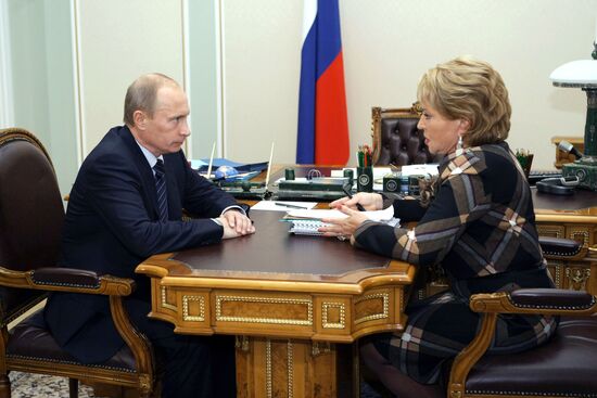 Встреча премьер-министра РФ В.Путина с В.Матвиенко