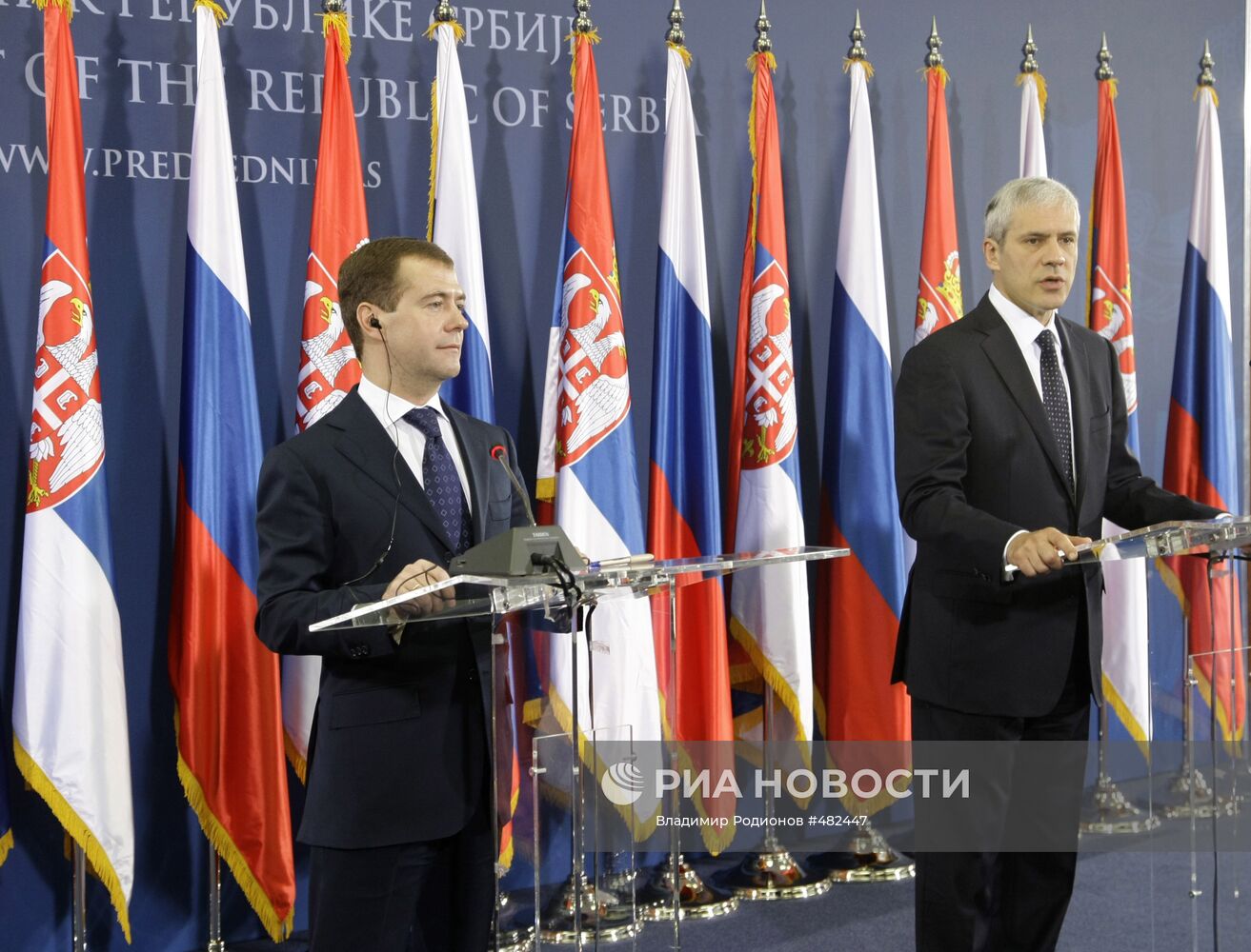 Совместная пресс-конференция президентов РФ и Сербии