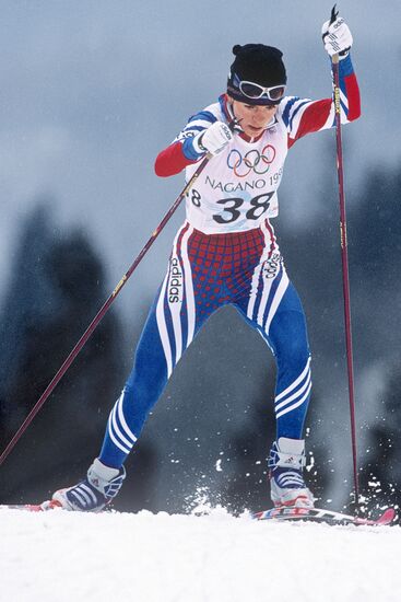 Трехкратная олимпийская чемпионка лыжница Лариса Лазутина