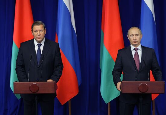 Совместная пресс-конференция премьер-министров РФ и Беларуси