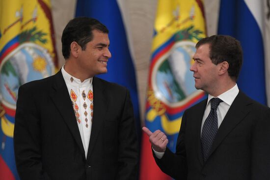 Президенты России и Эквадора Д. Медведев и Р. Корреа