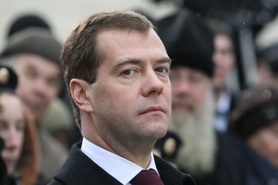Президент РФ на церемонии открытия часовни-памятника Пожарскому