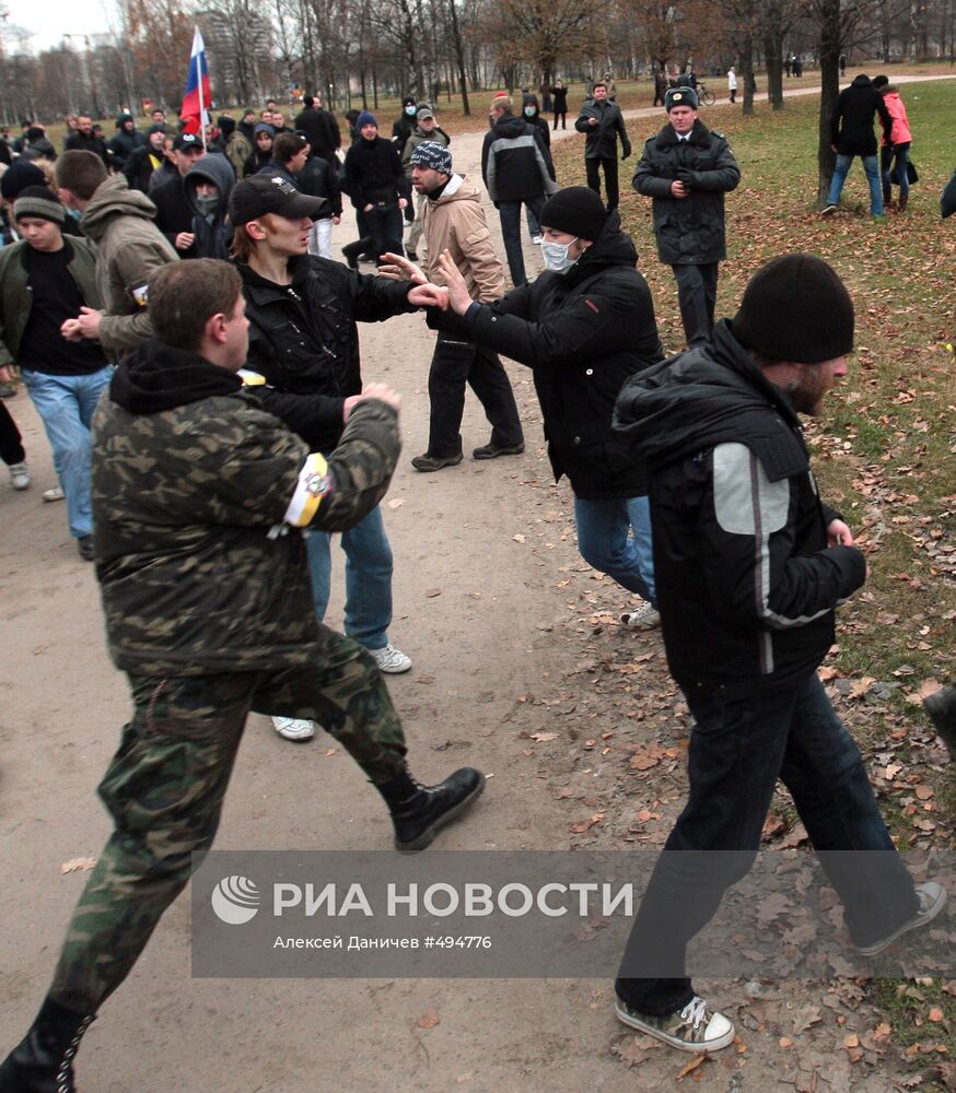 Акция националистов "Русский марш" в Санкт-Петербурге