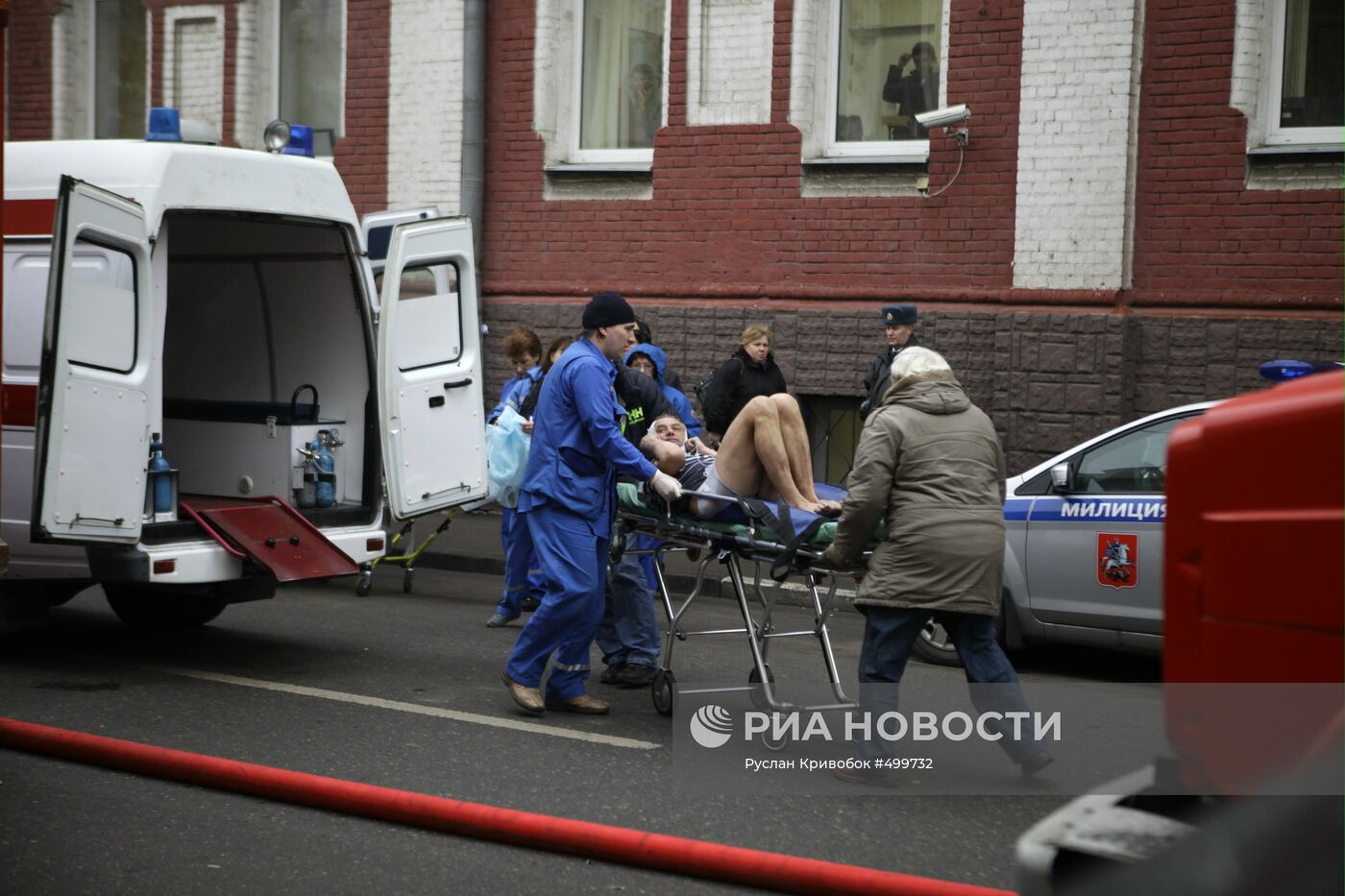 Пожар в офисном здании в центре Москвы