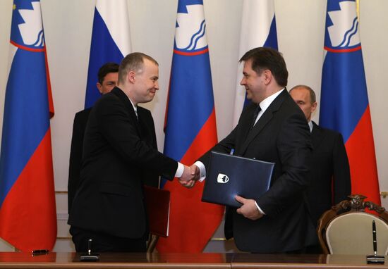 Подписание российско-словенского соглашения по "Южному потоку"