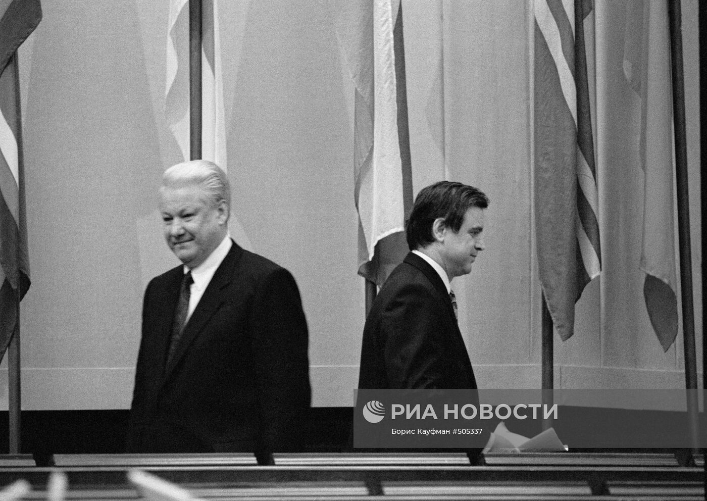 Борис Ельцин и Руслан Хасбулатов
