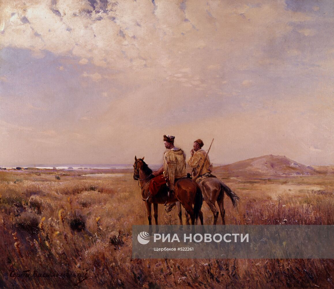 Картина "Казаки в степи"