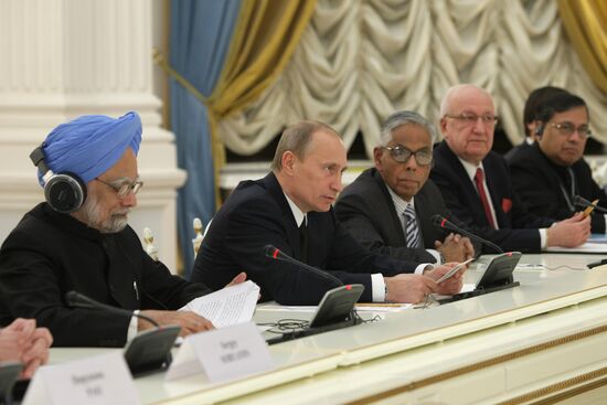 Встреча В.Путина с представителями индийских деловых кругов