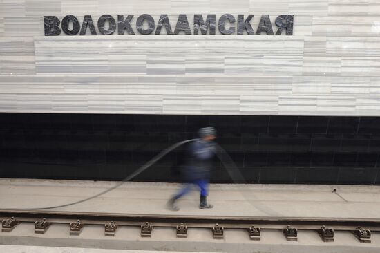 Строительство новой станции "Волоколамская"