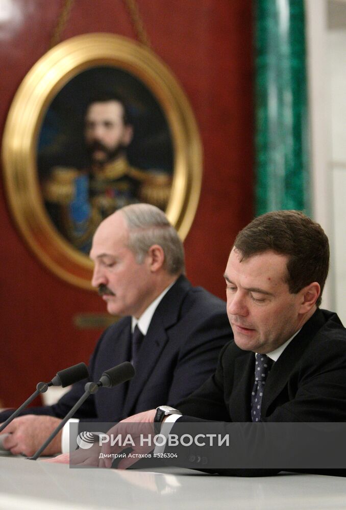 Пресс-конференция президентов России и Белоруссиив Кремле