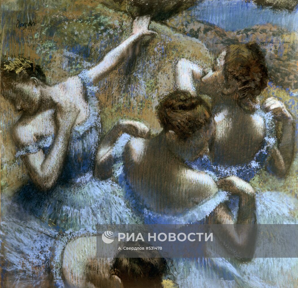Репродукция картины Э.Дега "Голубые танцовщицы"