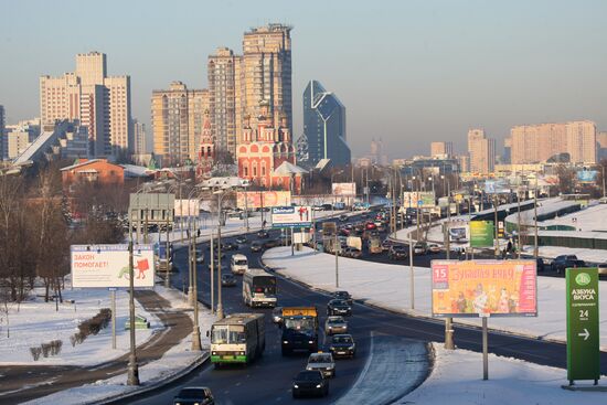 Сильные морозы в Москве