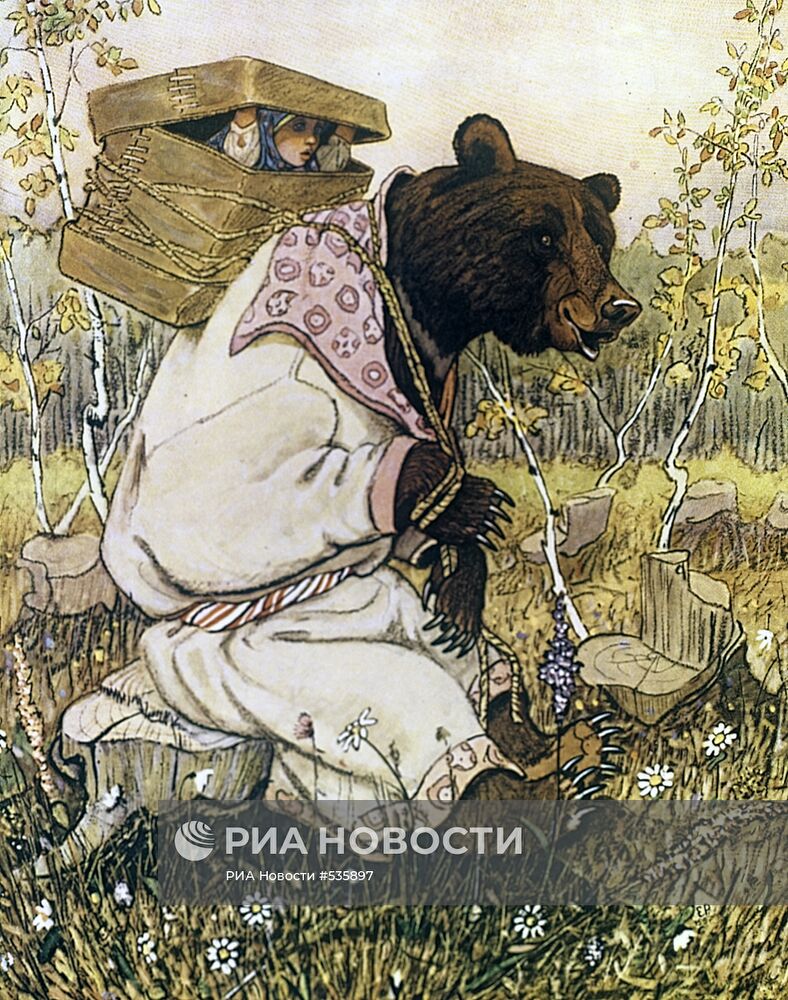 Иллюстрация к сказке "Маша и медведь"