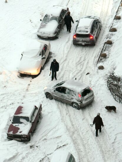 Сильный снегопад в Санкт-Петербурге