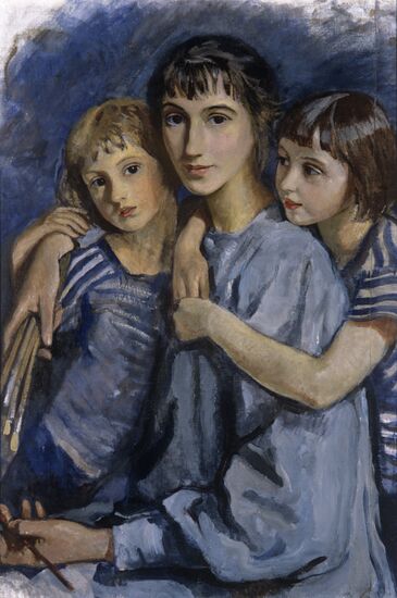 Репродукция картины "Автопортрет с дочерьми"