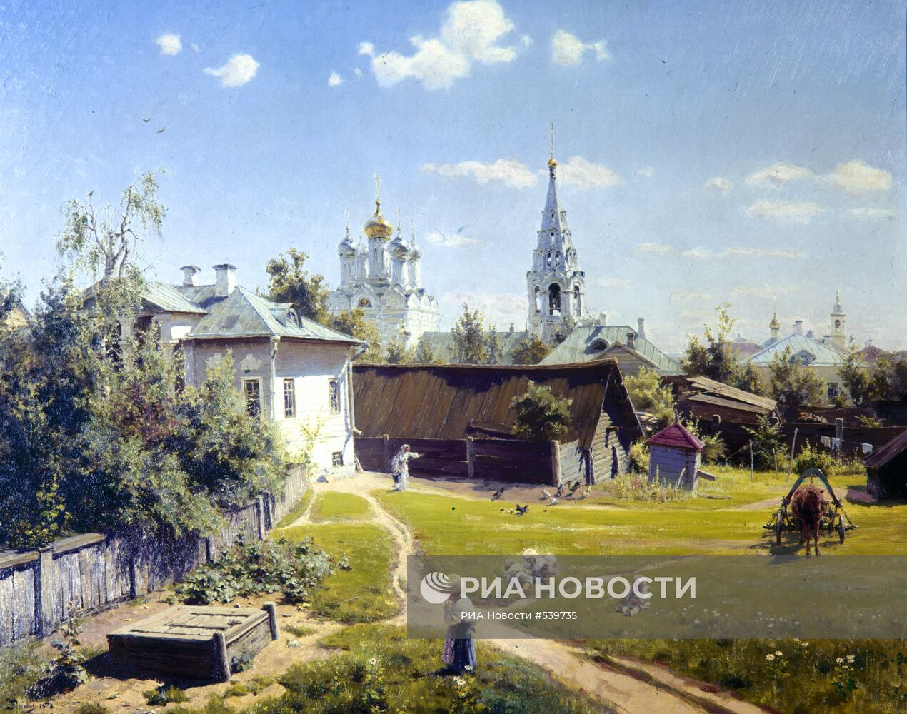 Репродукция картины "Московский дворик"