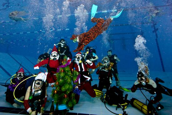 Члены клуба "Western Bridge" встретили Новый год под водой
