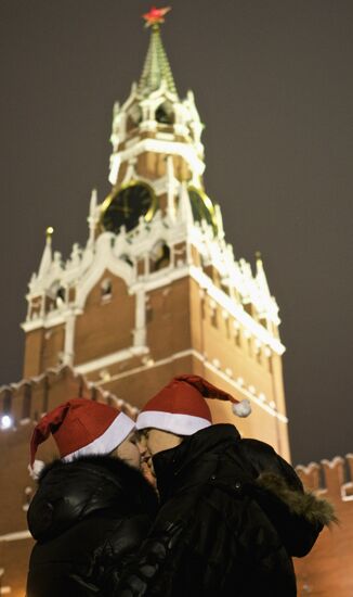 Встреча Нового года на Красной площади в Москве