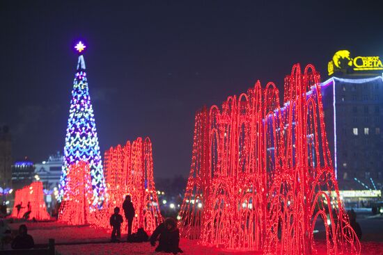 Новогодняя елка на Поклонной горе в Москве