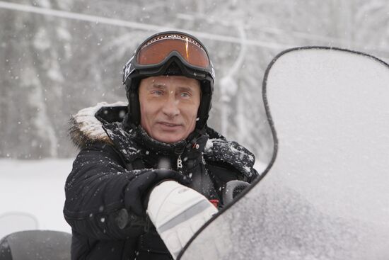 Владимир Путин на горнолыжном курорте "Красная Поляна"
