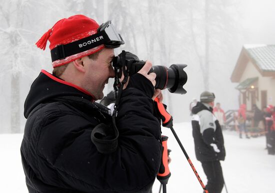 Д.Медведев на горнолыжном курорте "Красная Поляна"