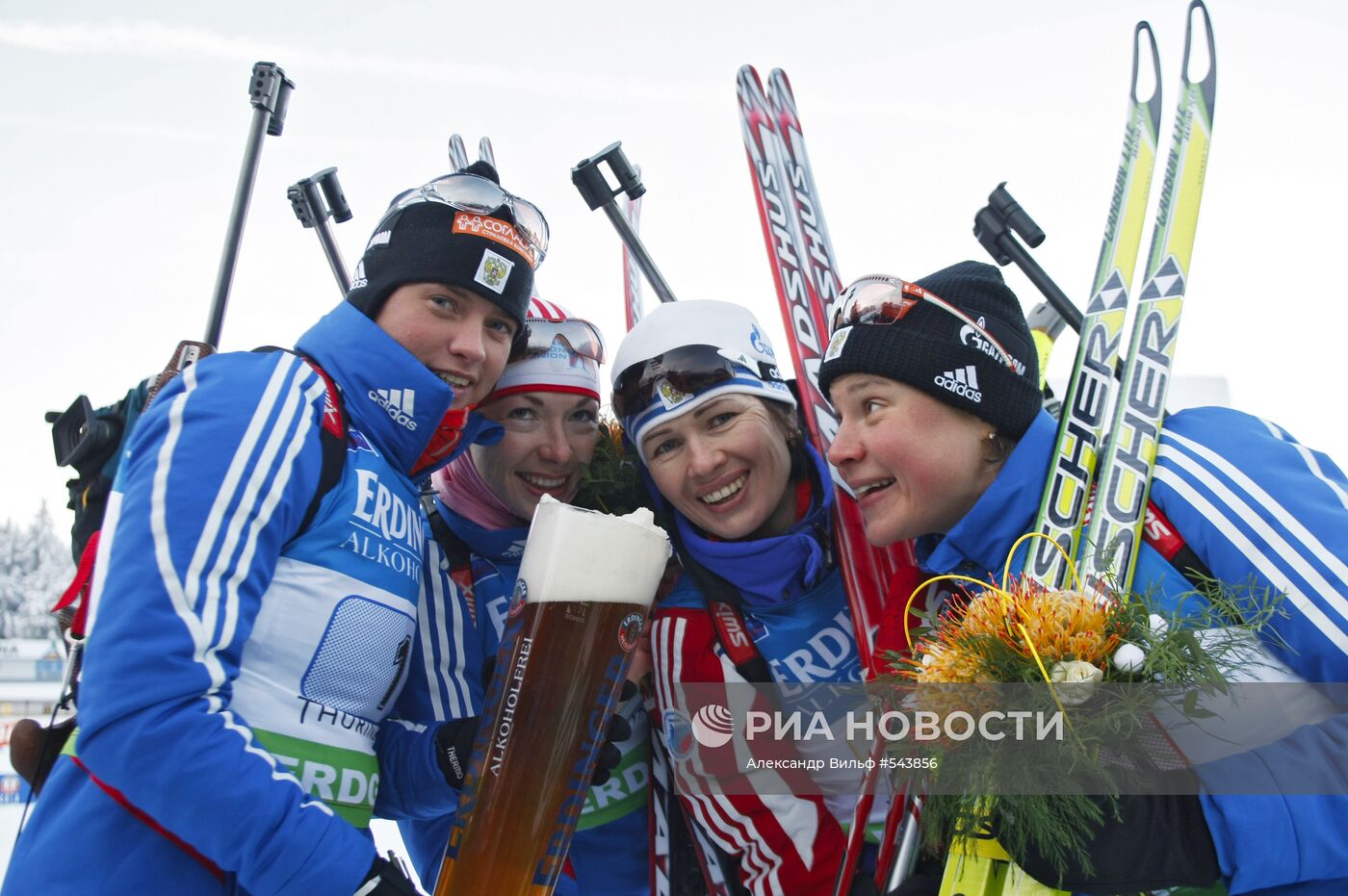Российские биатлонистки выиграли эстафету на этапе Кубка мира