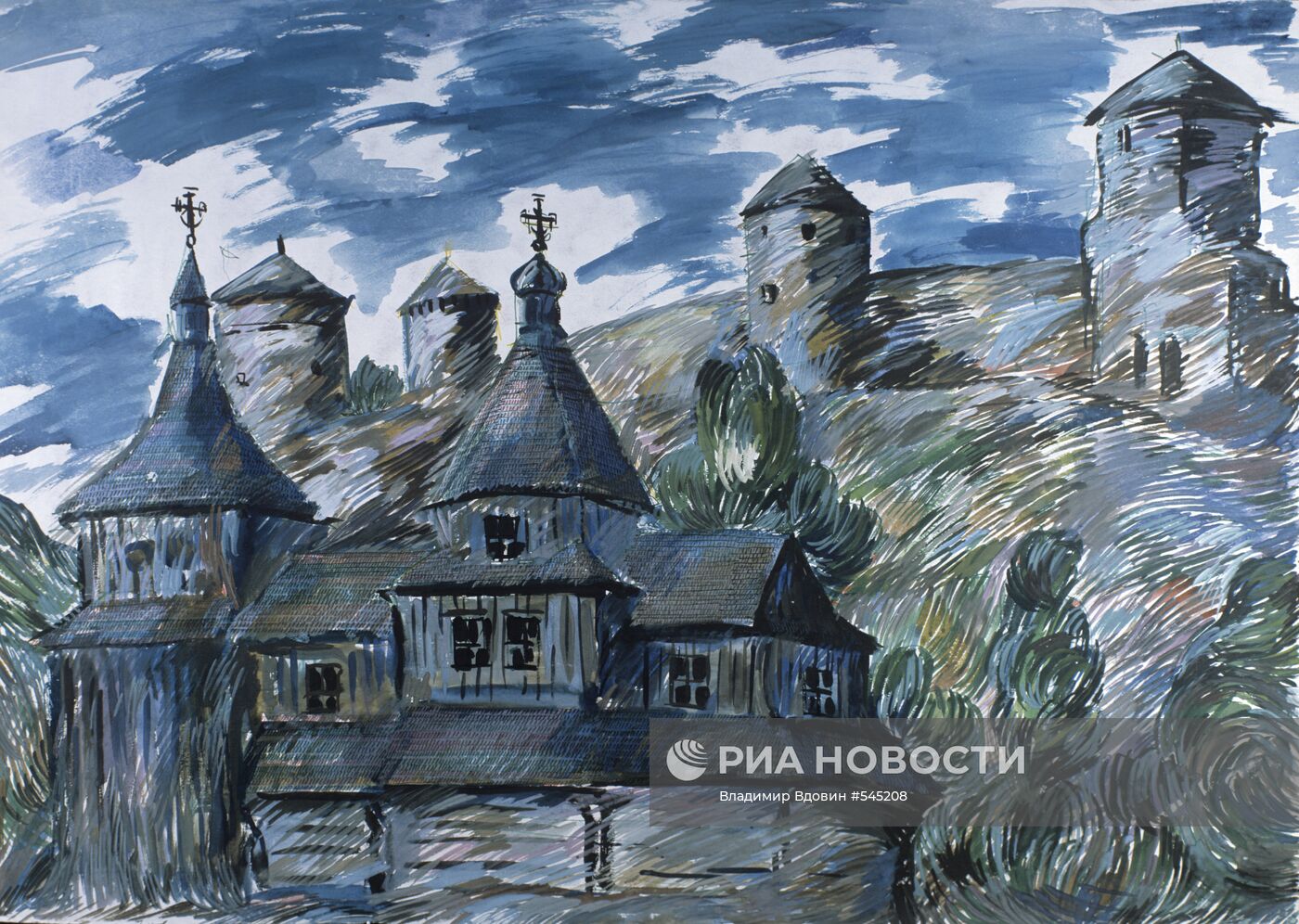 Репродукция картины В.Афонина "Каменец-Подольская крепость"