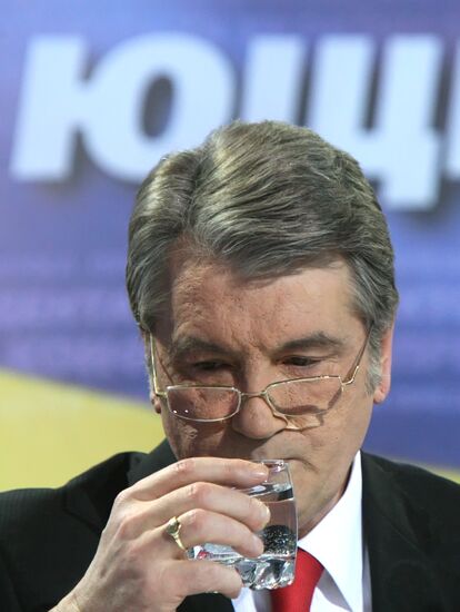 В.Ющенко на предвыборной пресс-конференции в Киеве