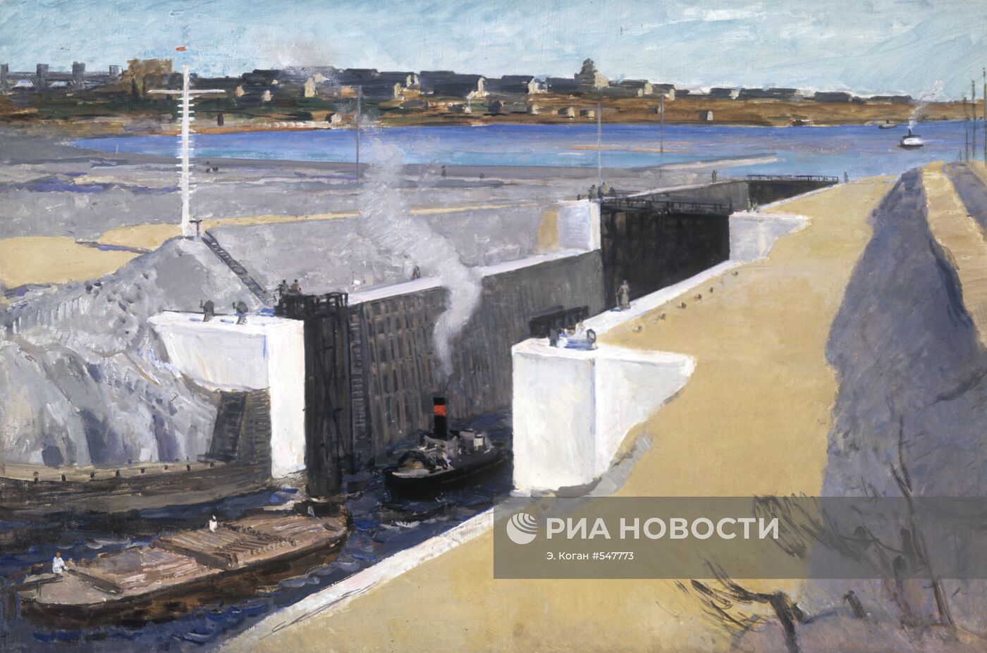 Репродукция картины "Беломорско-Балтийский канал"