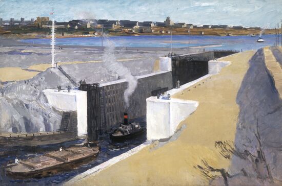 Репродукция картины "Беломорско-Балтийский канал"