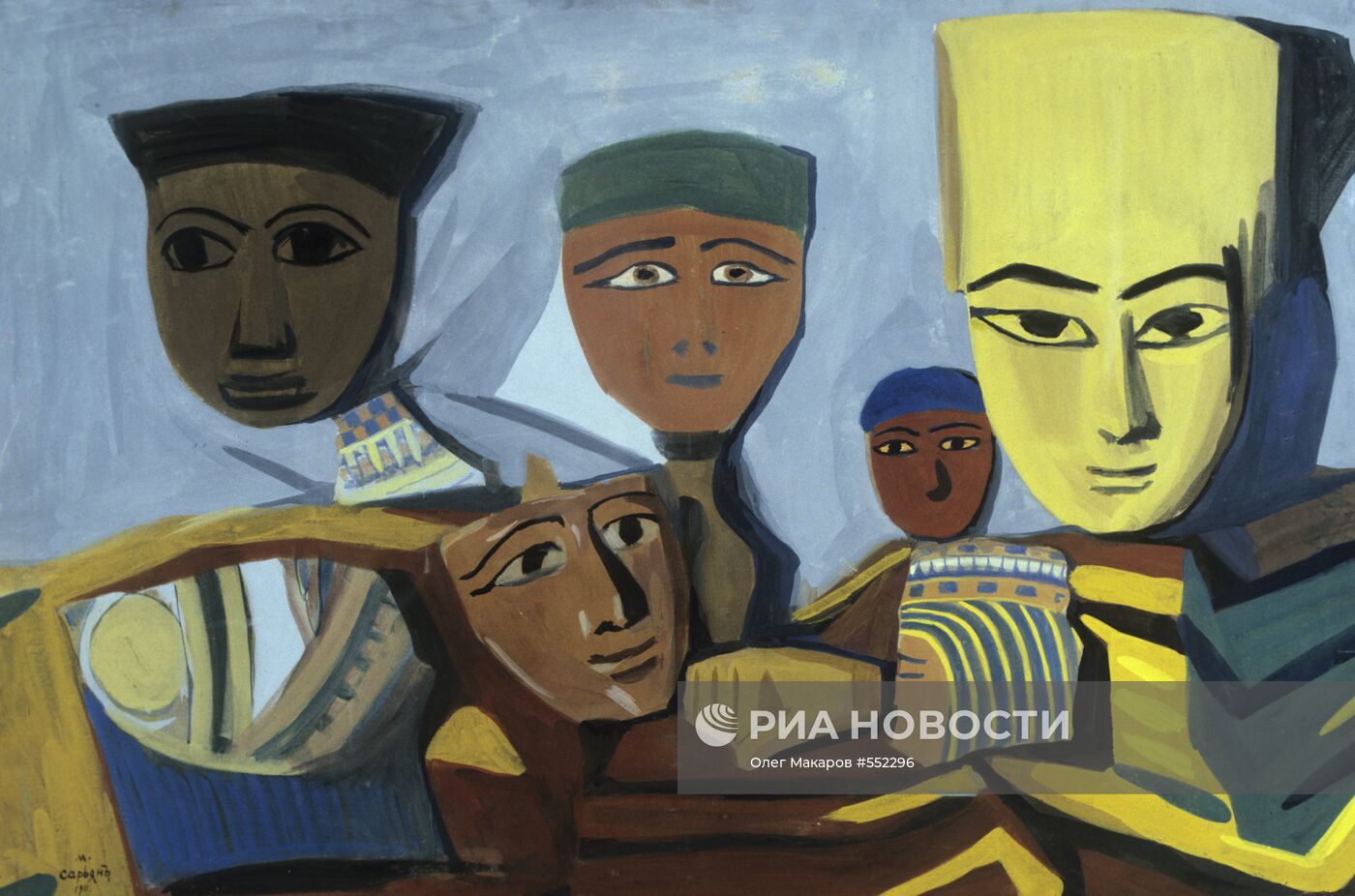Репродукция картины "Египетские маски"