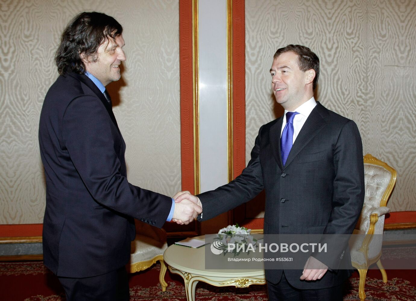 Встреча Дмитрия Медведева с Эмиром Кустурицей в Кремле